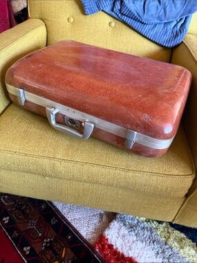 Vintage Brown Hard-Shell Suitcase Fiberglass Koch of California San Francisco